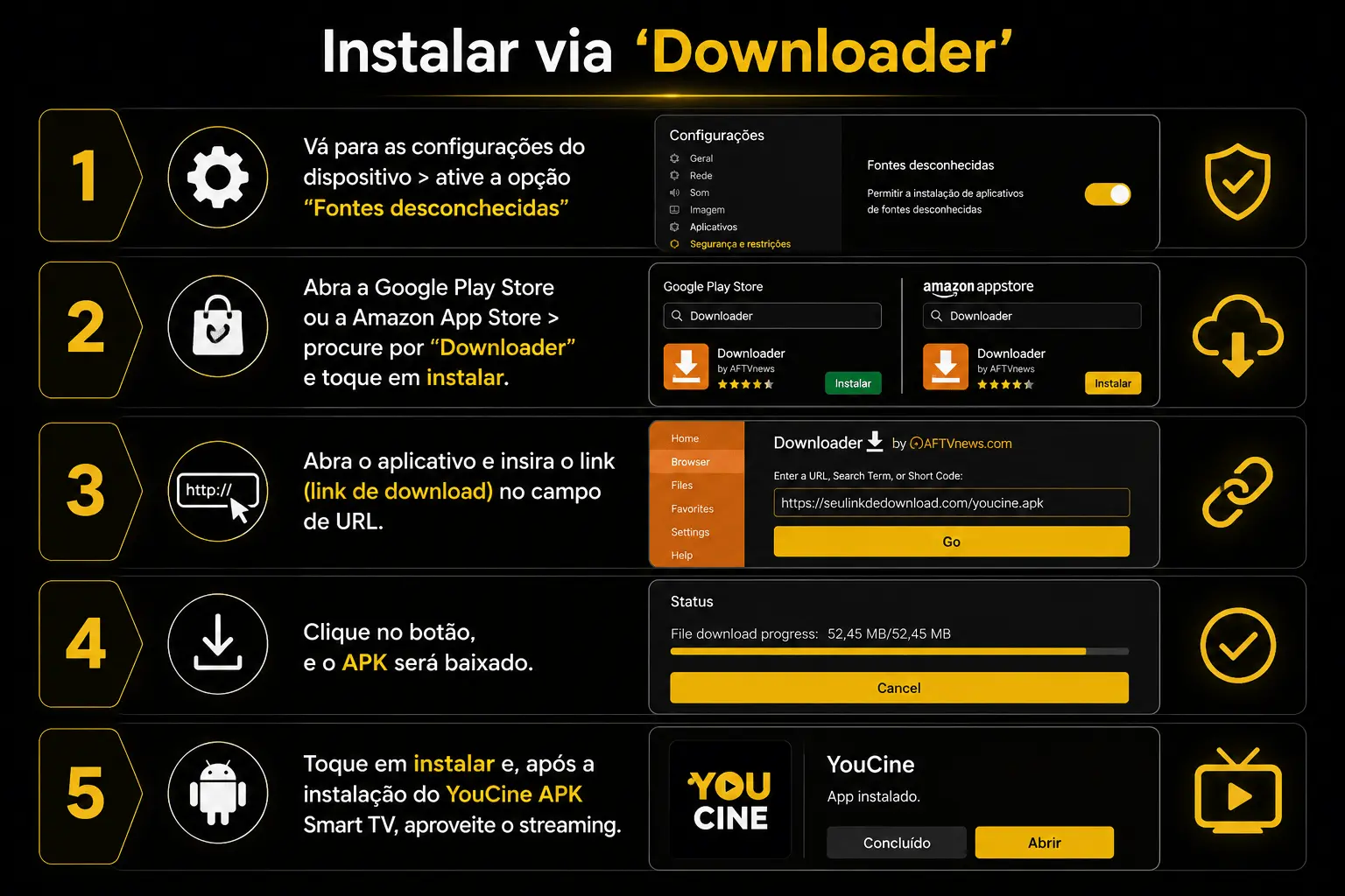Baixar o YouCine via Downloader