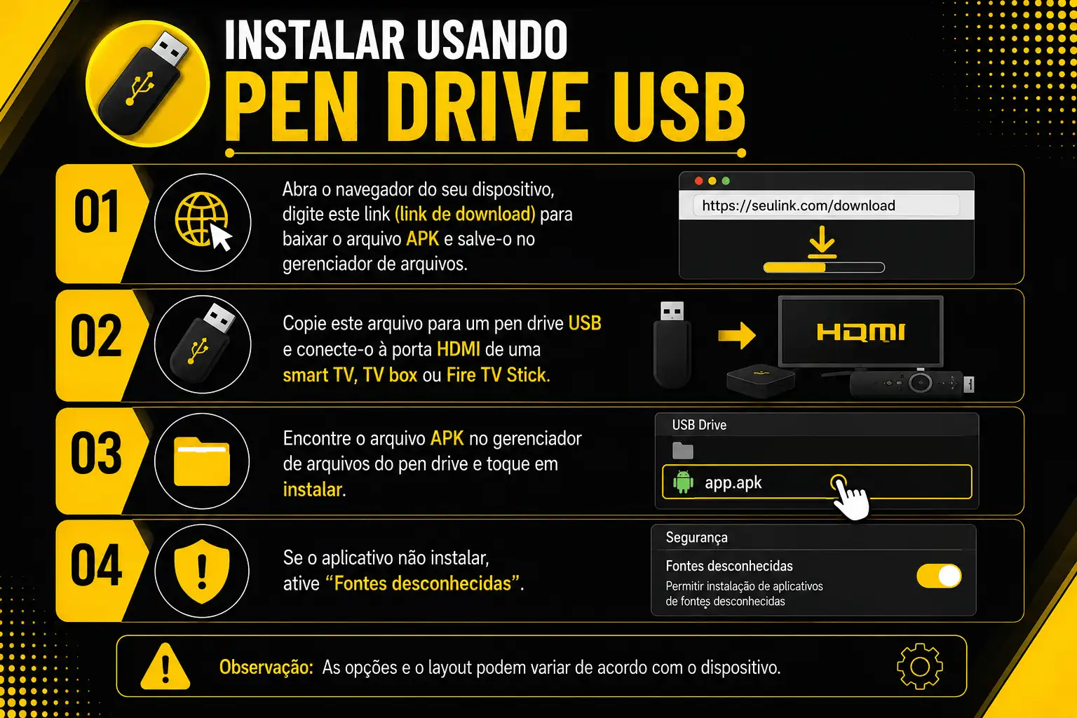 Método de download do YouCine via USB