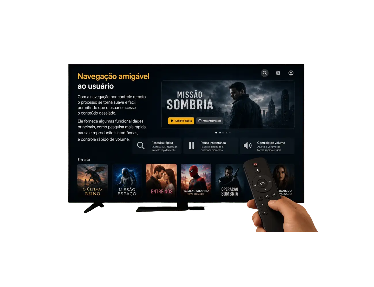 Controle fácil na Smart TV